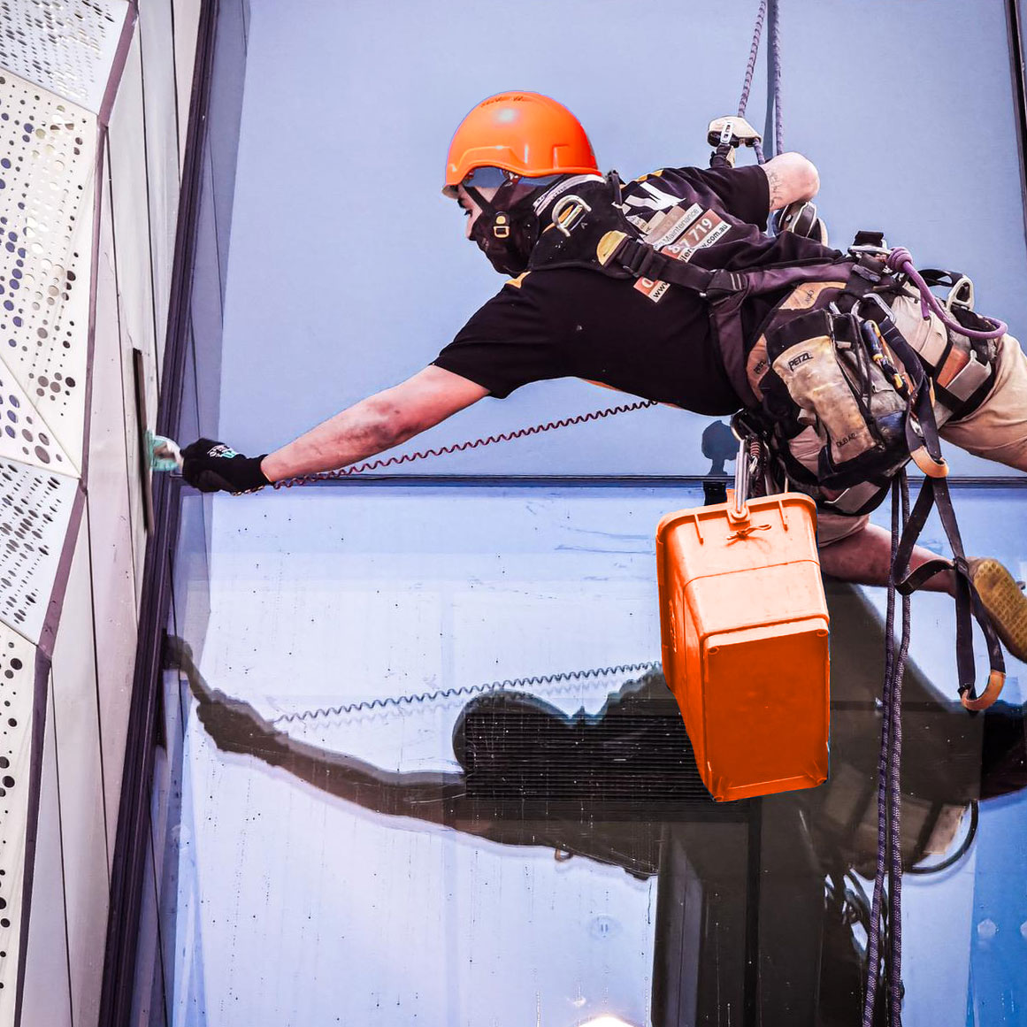 Rope access window cleaning